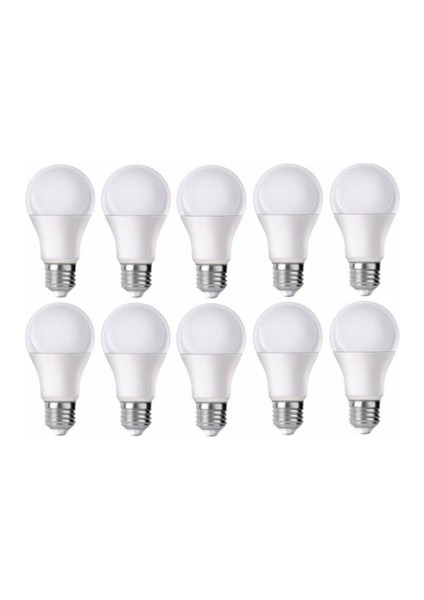 9 W LED Ampul E 27 Beyaz 10 Adet
