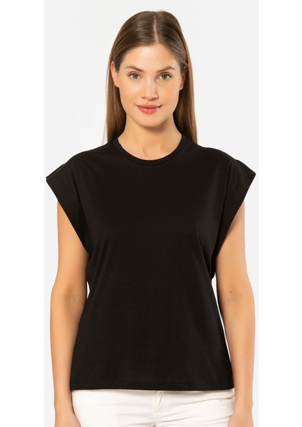 Kadın Vatka Görünümlü T-Shirt 3401/SIYAH indirimleri