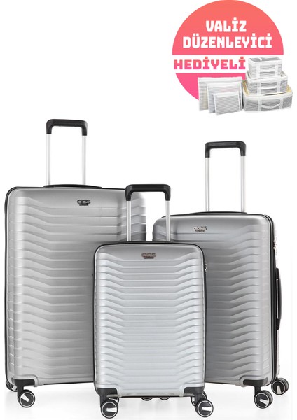 Ççs 5235 Roel Gümüş Polipropilen Valiz Seti Valiz Düzenleyici Hediyeli fiyatları
