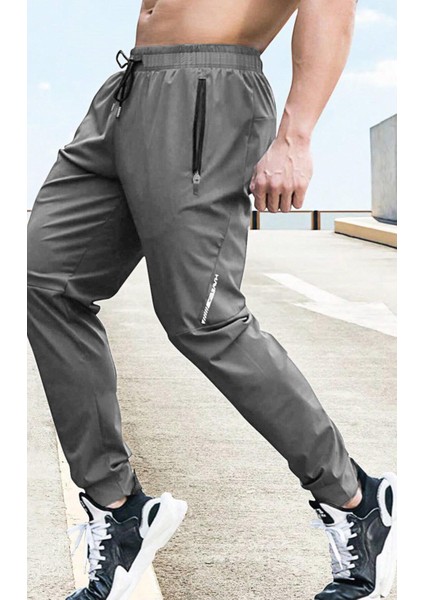 Erkek Run Ultra Hafif Egzersiz Aktif Joggers Spor Dar Paça Eşofman Altı
