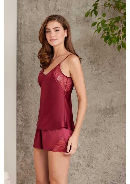 Saten Bordo Dörtlü Gelin Çeyiz Seti 7085 fiyatları