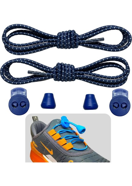 Yuvarlak, Akıllı, Kilitle, Tak-Bırak, Elastik Bot, Spor Ayakkabı Bağcığı, 100 Cm, 1 Çift