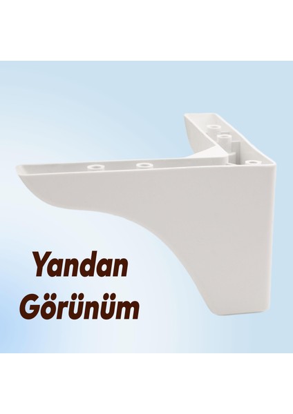 20'li Set Rose Berjer Mobilya Koltuk Kanepe Tv Ünitesi Yükseltme Destek Ayağı 9.5 cm Beyaz Ayakları