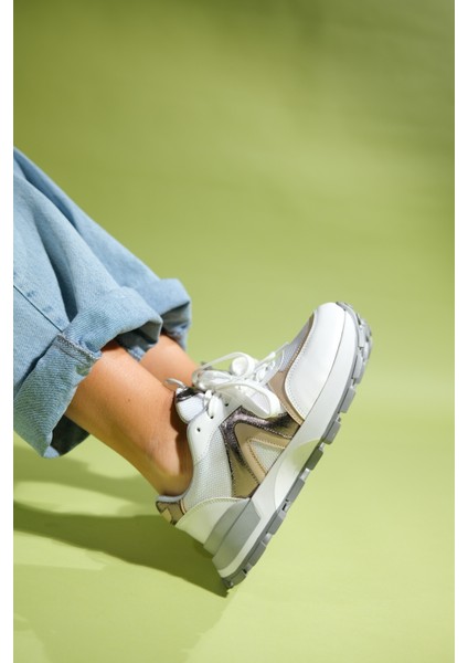 Calm Beyaz Platin Kadın Spor Ayakkabı modelleri