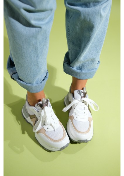 Calm Beyaz Platin Kadın Spor Ayakkabı indirimleri