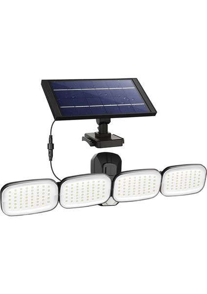 XML Dünyası Shopzum PM-8048 6 Volt - 3 Watt Solar Panelli 4 Başlı Hareket Sensörlü 200 Smd Ledli Lamba