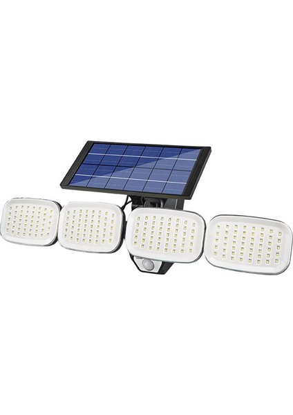 XML Dünyası Shopzum PM-8048 6 Volt - 3 Watt Solar Panelli 4 Başlı Hareket Sensörlü 200 Smd Ledli Lamba