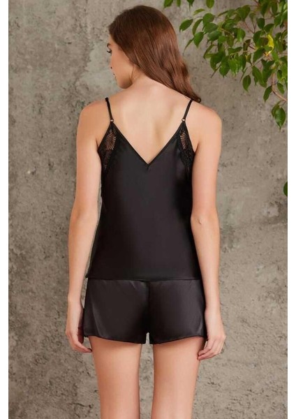 Saten Siyah Dörtlü Gelin Çeyiz Seti 7085 fırsatları