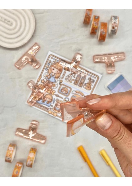 Şeffaf Turuncu Renk Çok Fonksiyonlu Fotoğraf Klipsi/Fotoğraf Mandalı /Ataş / Kitap Ayracı fiyatları