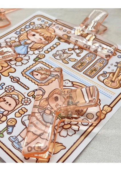 Şeffaf Turuncu Renk Çok Fonksiyonlu Fotoğraf Klipsi/Fotoğraf Mandalı /Ataş / Kitap Ayracı indirimleri