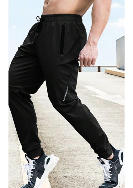 Erkek Run Ultra Hafif Egzersiz Aktif Joggers Spor Dar Paça Eşofman Altı