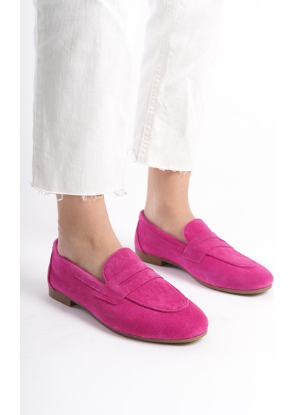 Kadın Süet Loafer & Babet Fuşya -MCMNG2103-FS