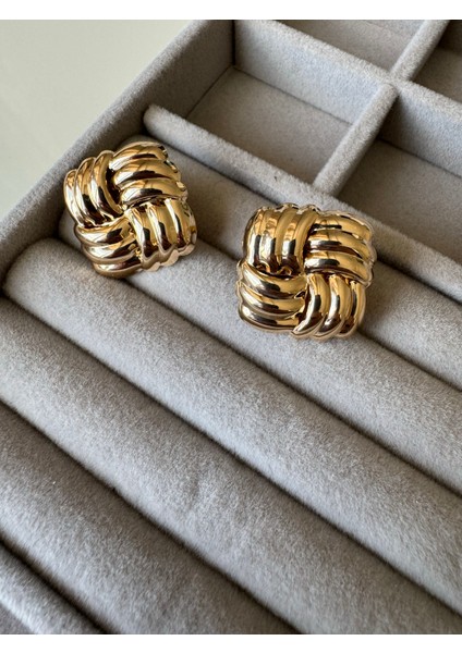 Kare Gold Küpe