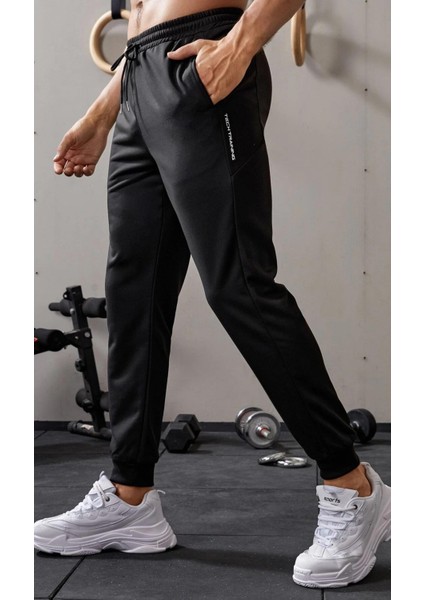 Erkek Dar Paça Running Hafif Koşucu Fitness Gym Athletic Dalgıç Kumaş Spor Eşofman Altı