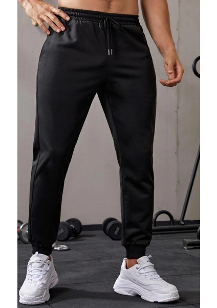 Erkek Dar Paça Running Hafif Koşucu Fitness Gym Athletic Dalgıç Kumaş Spor Eşofman Altı