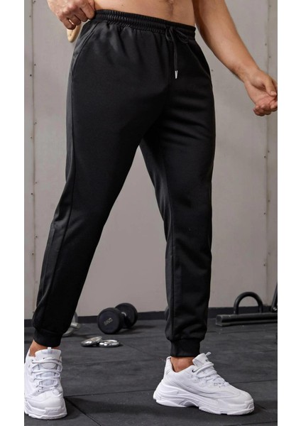 Erkek Dar Paça Running Hafif Koşucu Fitness Gym Athletic Dalgıç Kumaş Spor Eşofman Altı