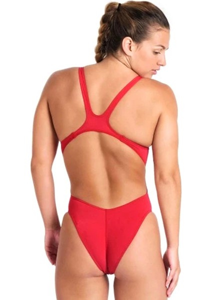 Team Swimsuit Swim Tech Solid Kadın Kırmızı Yüzücü Mayosu 004763450