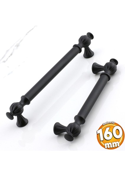 Çınar 160 mm Siyah Metal Kulp Mutfak Mobilya Çekmece Dolap Dolabı Kapak Kulpları Kulbu Kulpu 160 mm