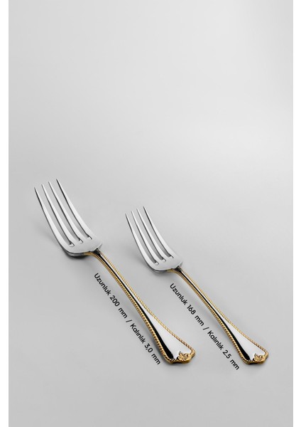 Fulya Altın Sade 60 Parça Çatal Kaşık Bıçak Takımı