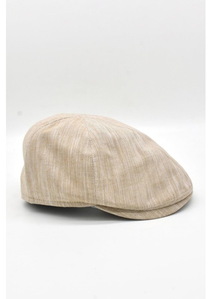 Erkek 6-Panel Şapka Premium Keten Bej Spor Kasket fırsatları