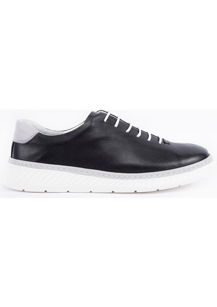 Siyah Deri Erkek Sneaker Ayakkabı