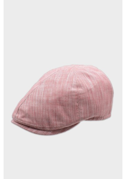 Erkek 6-Panel Şapka Premium Keten Pembe Kasket