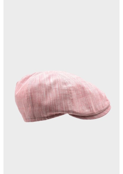 Erkek 6-Panel Şapka Premium Keten Pembe Kasket