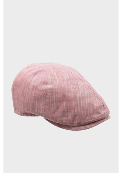 Erkek 6-Panel Şapka Premium Keten Pembe Kasket