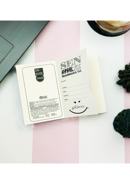 Follow Your Dreams Papatya Tasarımlı Sert Kapaklı Mini Defter