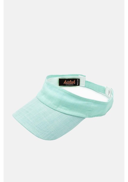 Kadın Mint Yeşil Keten Vizör Şapka