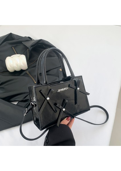 Kadınlar Için Dokulu Yay Çanta 2024 Yaz Yeni Stil Kadın Omuz Crossbody Çanta, Moda Kontrast Renkli Küçük Kare Çanta (Yurt Dışından)