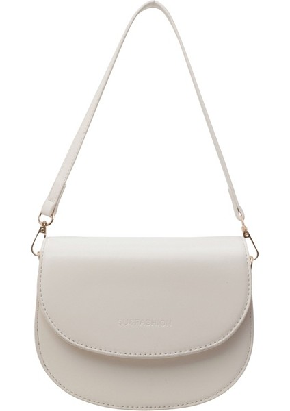 Sınır Ötesi Dokulu Eyer Çantası 2024 Bahar Yeni Kadın Çantası Ins Tarzı Basit Omuz Çantası Çok Yönlü Mektup Crossbody Çanta (Yurt Dışından)