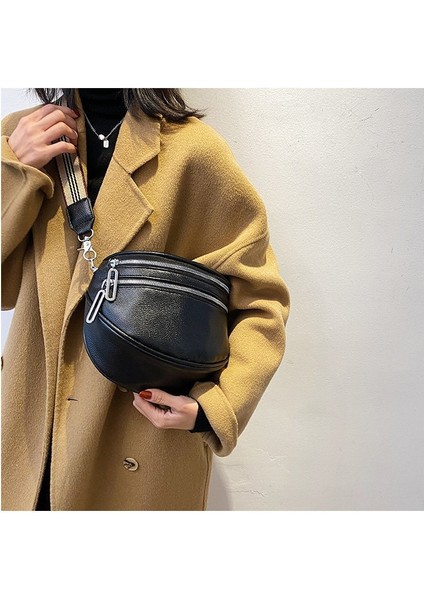 2024 Yeni Geniş Omuz Askılı Bel Çantası, Modaya Uygun ve Popüler Yabancı Stil Tek Omuz Kadın Çantası, Çapraz Çanta, Çok Yönlü Ins Atmosferik Göğüs Çantası (Yurt Dışından) modelleri