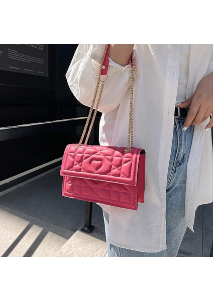 Moda Basit Omuz Çantası Kadın Çantası 2024 Bahar Yeni Rahat Işe Gidip Geliş Crossbody Çanta Zinciri Batı Tarzı Küçük Kare Çanta (Yurt Dışından) modelleri