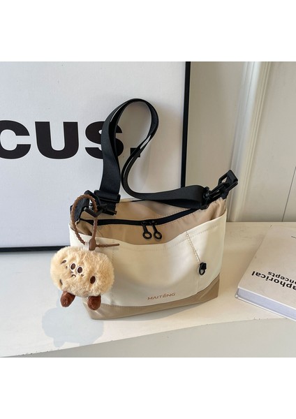 Hafif Çanta Kadın Yeni 2024 Naylon Kumaş Crossbody Küçük Çanta Ilkbahar ve Yaz Çok Yönlü Yabancı Stil Rahat Mektup Çantası (Yurt Dışından)