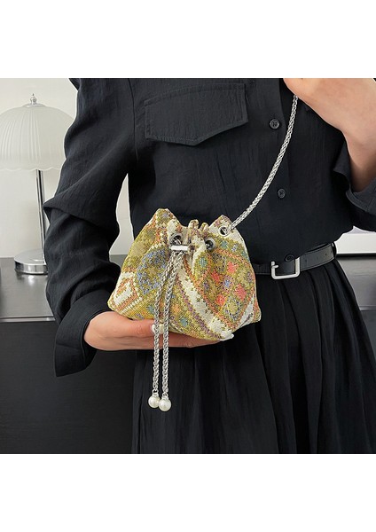 Etnik Stil 2024 Yeni Kova Çanta, Moda Omuz Crossbody Çanta, Gündelik Popüler Küçük Çanta, Kadın Tarzı Büzgülü Çanta (Yurt Dışından)