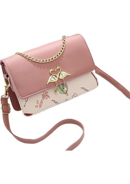 Gündelik Baskılı Renkli Blok Kare Omuz Çantası (Yurt Dışından)