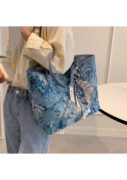 Işe Gidip Gelirken Büyük Kapasiteli Çanta 2024 Sonbahar ve Kış Yeni Kadın Çantası Moda Retro Omuzdan Askili Çanta Popüler High-End Tote Çanta (Yurt Dışından) fiyatları