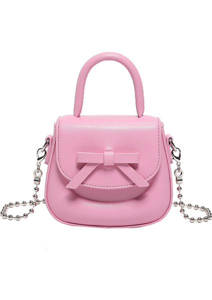 Kore Moda Çanta 2024 Bahar Yeni Kadın Çantası Sevimli Yay Omuz Çantası Mini Zincir Crossbody Çanta (Yurt Dışından)