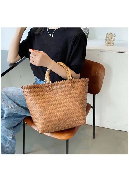 Yeni Stil Orman El Dokuma Çanta Büyük Kapasiteli Ins Internet Ünlü El Taşıma Kadın Çantası Moda El Alışveriş Çantası Plaj Çantası (Yurt Dışından) fiyatları