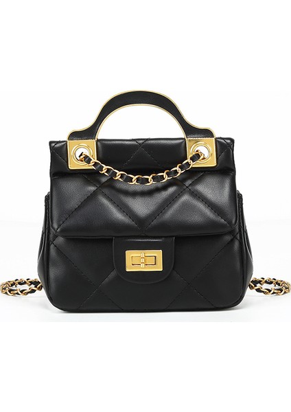 El Tipi Kadın Çantası Niş Tasarım Renk Blok Elmas Zincir Çanta Kadın Basit Omuz Crossbody Çantası (Yurt Dışından)