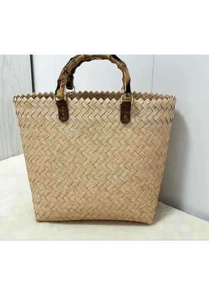 Yeni Stil Orman El Dokuma Çanta Büyük Kapasiteli Ins Internet Ünlü El Taşıma Kadın Çantası Moda El Alışveriş Çantası Plaj Çantası (Yurt Dışından)