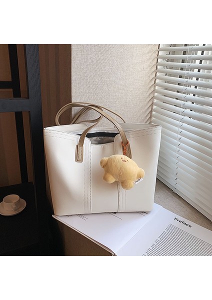 Kadınlar Için Yüksek Kaliteli Büyük Kapasiteli Çanta 2023 Sonbahar ve Kış Yeni Moda Üniversite Öğrencisi Omuz Çantası Çok Yönlü Tote Çanta (Yurt Dışından)