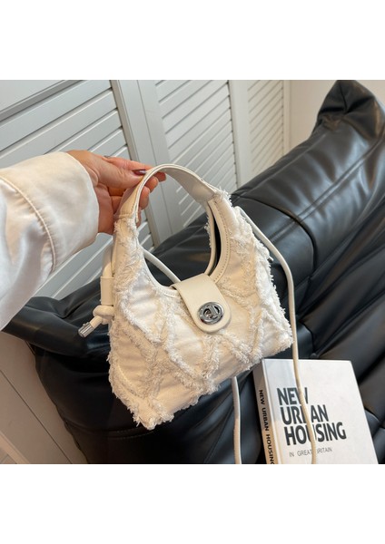 Kadınlar Için Denim Eşkenar Dörtgen Çok Yönlü Moda Omuz Crossbody Koltuk Altı Çantası (Yurt Dışından)