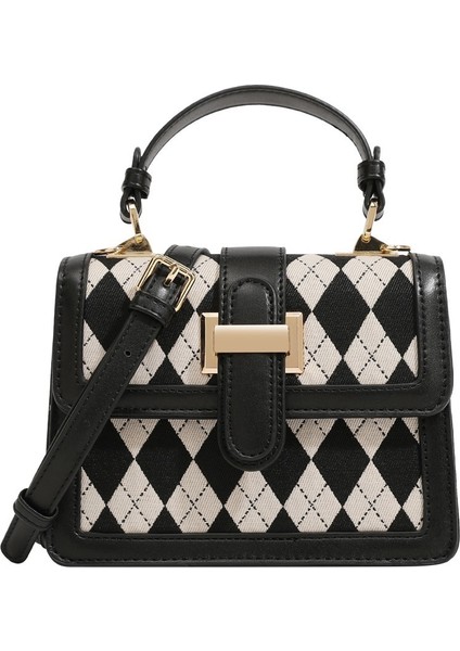 Moda Çanta Kadın El Omuz Çantası Kadın Eşkenar Dörtgen Nakış Ipliği Crossbody Çok Yönlü Küçük Kare Çanta (Yurt Dışından)