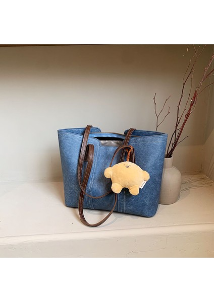 Kadınlar Için Yüksek Kaliteli Büyük Kapasiteli Çanta 2023 Sonbahar ve Kış Yeni Moda Üniversite Öğrencisi Omuz Çantası Çok Yönlü Tote Çanta (Yurt Dışından)