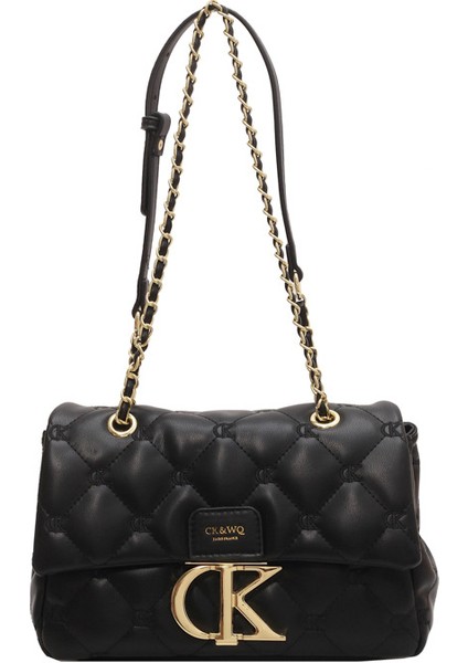 Mizaç Eşkenar Dörtgen Omuz Çantası, Moda Kore Tarzı Küçük Kokulu Stil Zincir Crossbody Çanta Niş Mektup Tasarımı Kadın Çantası (Yurt Dışından)