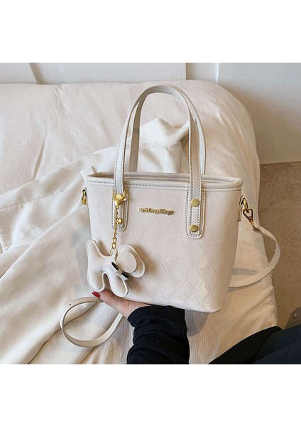 Kore Moda Niş Eşkenar Dörtgen Çanta Ilkbahar ve Yaz Yeni Kız Omuz Crossbody Çanta Üst Düzey Stil Kova Çanta (Yurt Dışından)