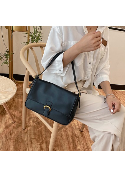 Kadınlar Için Çanta 2024 Yeni Retro Büyük Kapasiteli Siyah Tek Omuz Koltukaltı Çanta Baget Çanta Çevirme Çapraz Çapraz Kolu Çanta Kadınlar Için (Yurt Dışından) modelleri