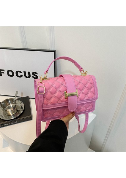 Kadınlar Için Yüksek Kaliteli Çantalar 2024 Yeni Elmas Nakış Ipliği Kadın Crossbody Çanta Niş Kontrast Renk Zarif Kızın Omuz Çantası (Yurt Dışından)